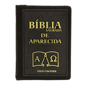 Bíblia Sagrada de Bolso Aparecida com Capa de Ziper na Cor Marrom | SJO Artigos Religiosos