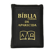 Bíblia Sagrada de Aparecida com Capa de Ziper Simples na Cor Preta | SJO Artigos Religiosos