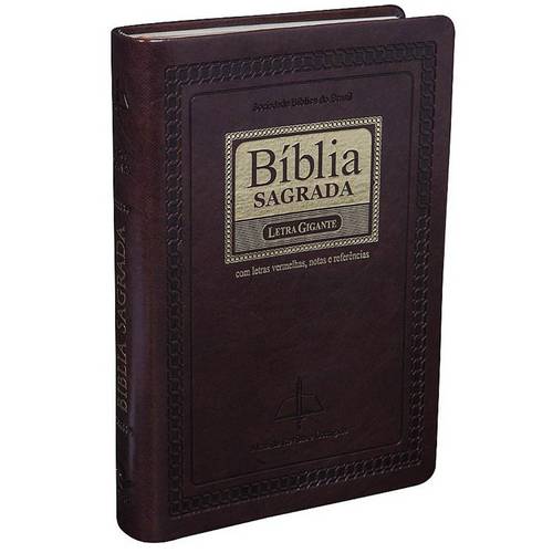 Bíblia Sagrada Emborrachada Rc - Letra Gigante com Índice - Marrom Nobre