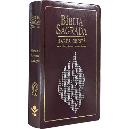 Bíblia Sagrada - Harpa Cristã - com Dicionário e Concordância - Marrom