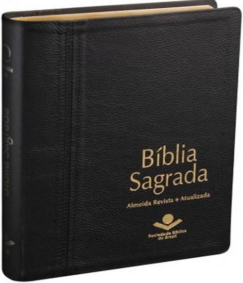 Biblia Sagrada Letra Extragigante - Capa Preta em Couro Legitimo