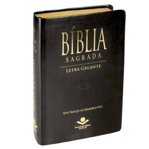 Biblia Sagrada Letra Gigante NTLH Luxo Cor Preto Nobre com Indice Lateral