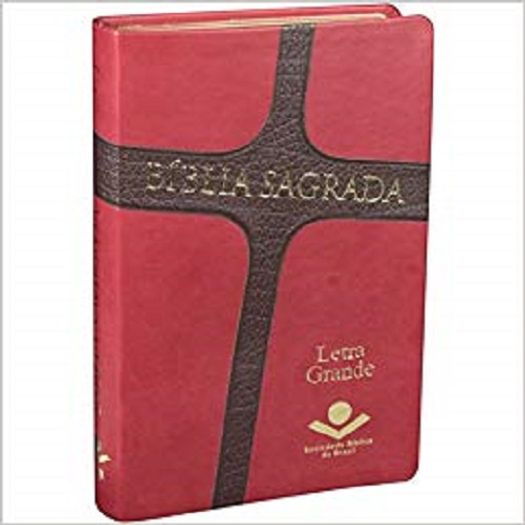 Biblia Sagrada - Letra Grande - Capa Marrom e Vermelha - Sbb