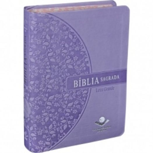 Biblia Sagrada - Letra Grande Capa Violeta com Beira Florida - Sbb