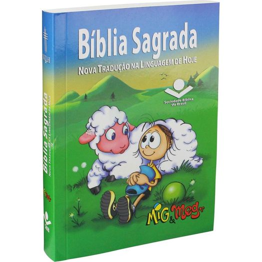 Biblia Sagrada Mig e Meg - Capa Verde com Azul - Sbb