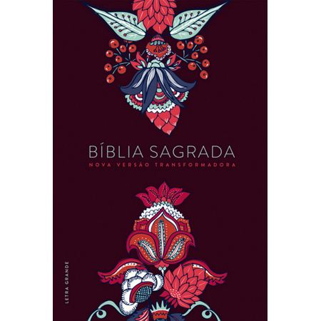 Bíblia Sagrada NVT Letra Grande Capa Dura Indian Flowers Vinho