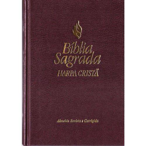 Bíblia Sagrada Pequena com Harpa Cristã - Rc - Vinho - Capa Dura