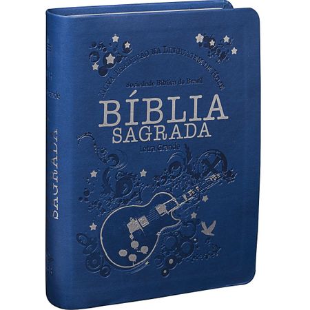 Bíblia Sagrada Pequena com Letra Grande NTLH Azul Guitarra
