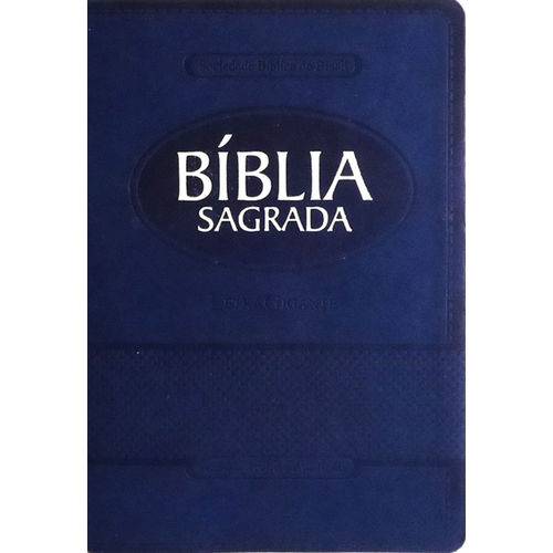Bíblia Sagrada | Ra | Letra Gigante | Média | Azul | Luxo | com Índice