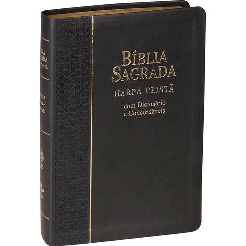 Bíblia Sagrada RC com Harpa Cristã e Dicionário - Luxo Preta