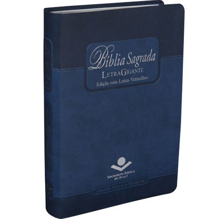 Bíblia Sagrada Revista e Corrigida com Letra Gigante Azul