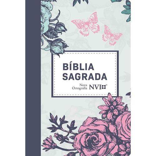 Bíblia Sagrada Semi-luxo Nvi - Lilás Floral
