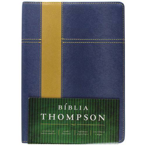 Bíblia Thompson - Capa Luxo Azul e Amarelo