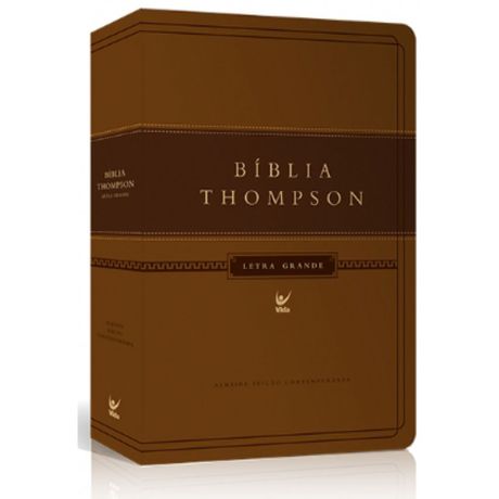 Bíblia Thompson Dois Tons Letra Grande Marrom Claro e Escuro
