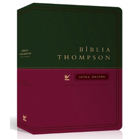 Bíblia Thompson Dois Tons Letra Grande Verde e Vinho