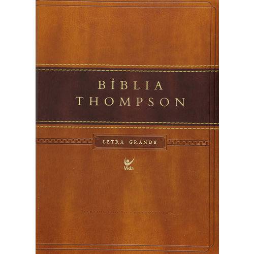 Bíblia Thompson - Letra Grande - Capa Luxo Marrom Claro e Escuro com Índice