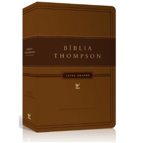 Bíblia Thompson Letra Grande com Índice Marrom Claro e Escuro