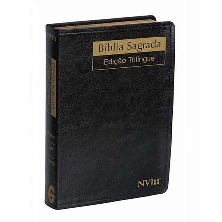 Bíblia Trilíngue NVI Média Preta