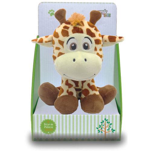 Bicho de Pelúcia Safári 20cm - Girafa Marrom - Unik Toys