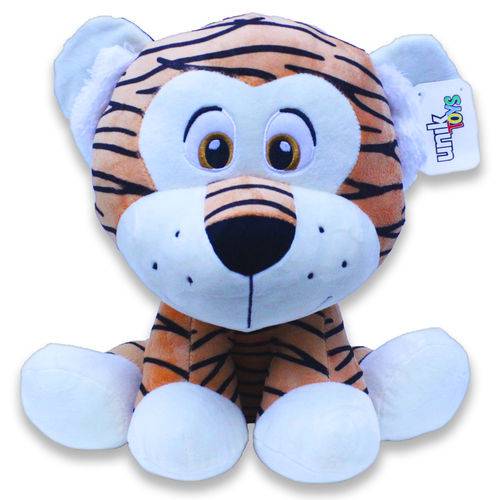 Bicho de Pelúcia Safári 35cm -tigre Laranja - Unik Toys