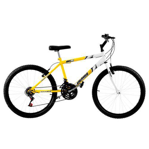 Bicicleta 18 Marchas Aro 26 Amarelo e Branco Ultra Bikes