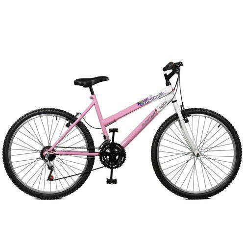Bicicleta 26 Emotion 18 Marchas - Master Bike - Rosa com Branco