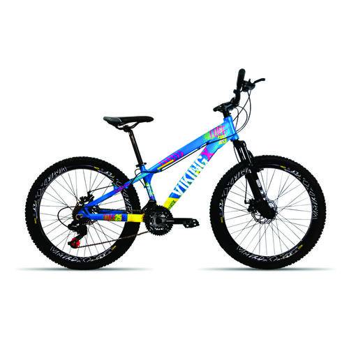 Bicicleta 26 Vikingx 21v Shimano Freio Disco Vmaxx Azul