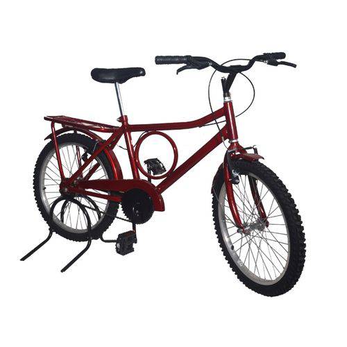 Bicicleta Aro 20 New Bike Barra Forte Infantil Vermelha Retro