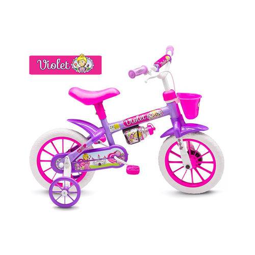 Bicicleta Aro 12 Infantil Feminina Nathor Violet