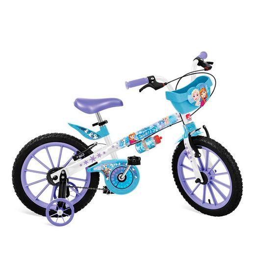 Bicicleta Aro 16 com Rodinhas e Cestinha Frozen - Bandeirante