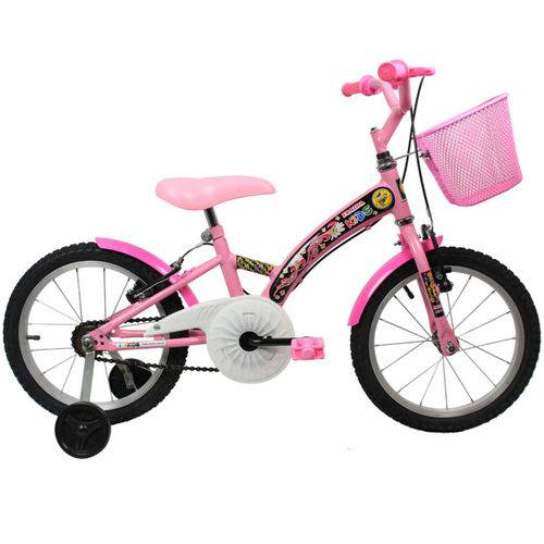 Bicicleta Aro 16 Feminina Monotubo com Cesta Dianteira ? Rosa