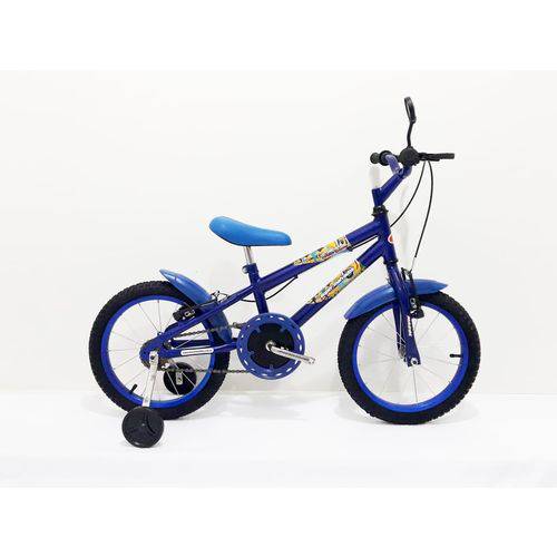Bicicleta Aro 16 Infantil Masculina com Buzina com Retrovisor Cor Azul