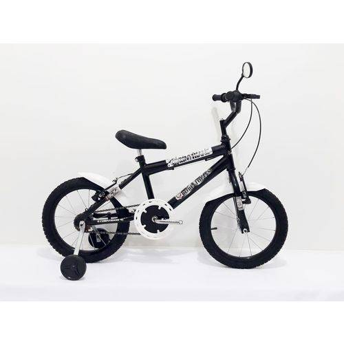 Bicicleta Aro 16 Infantil Masculina com Buzina com Retrovisor Cor Preta