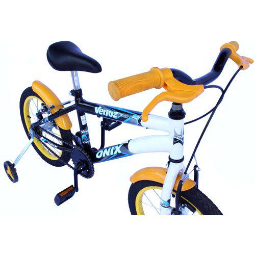 Bicicleta Aro 16 Masc com Roda Al e Acessórios na Cor- Amarelo