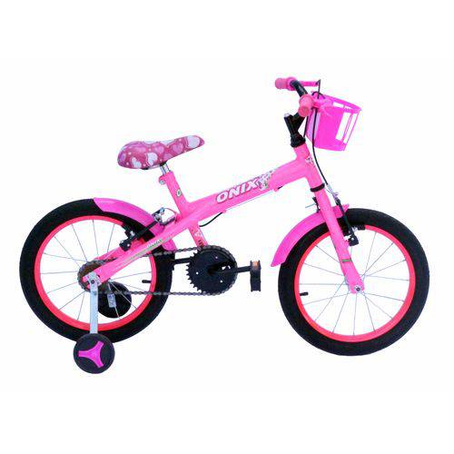 Bicicleta Aro 16 Xt Fem Onix Cor Especial-pink Neon-acessorio Pink