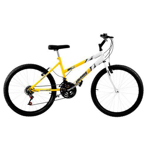 Bicicleta Aro 26 18 Marchas Bicolor Amarela e Branca Pro Tork Ultra