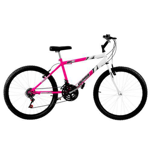 Bicicleta Aro 26 18 Marchas Bicolor Rosa e Branca Pro Tork Ultra