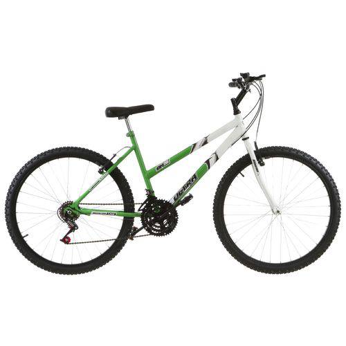 Bicicleta Aro 26 18 Marchas Bicolor Verde Kw e Branca Pro Tork Ultra