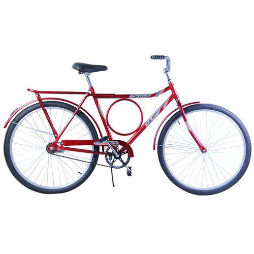 Bicicleta Aro 26 Masculina Barra Circular Freio no Pé Potenza Vermelha