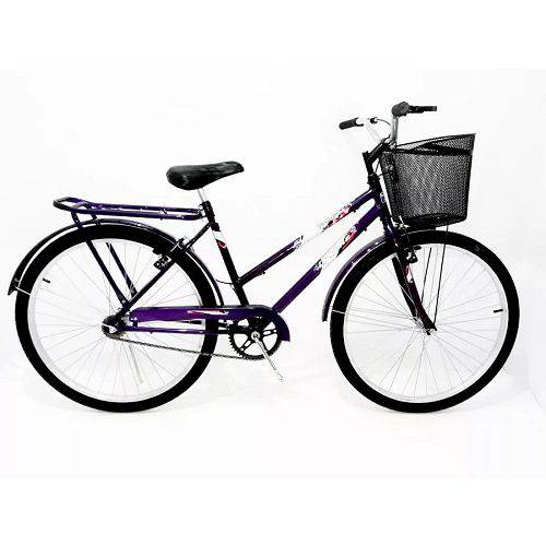 Bicicleta Aro 26 Modelo Paty C/ Cesta Cor Violeta