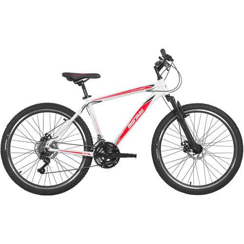 Bicicleta Aro 26 Mormaii B-range 2.0 com 21 Marchas, Branca/vermelha