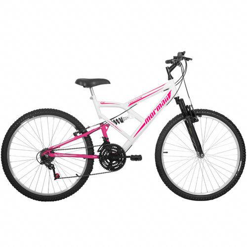 Bicicleta Aro 26 Mormaii Fullsion 18 Marchas, Branca/rosa