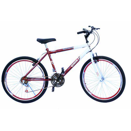 Bicicleta Aro 26 Onix Masc C/aero,pneu Slik,18marchas Cor Vermelho