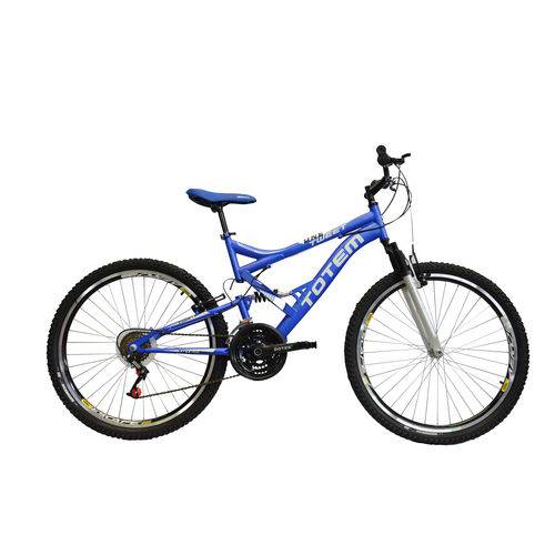 Bicicleta Aro 26" 18v Dupla Suspensão Totem - Azul