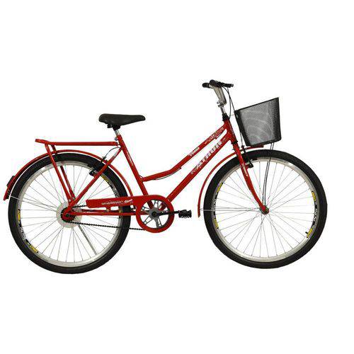 Bicicleta Aro 26" V-Brake com Cestão Venus Vermelha Athor