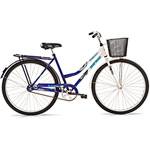 Bicicleta Aro 26' Soberana CP C/ Cesta Azul e Branco - Mormaii
