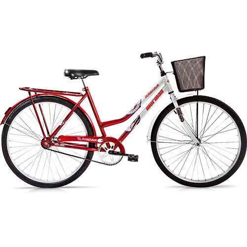 Bicicleta Aro 26' Soberana CP C/ Cesta Vermelho e Branco - Mormaii