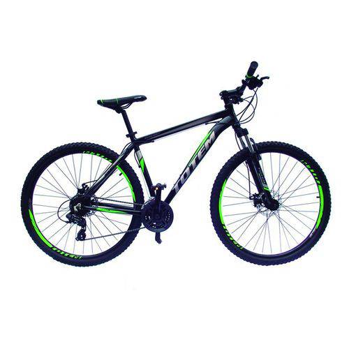 Bicicleta Aro 29 Freio a Disco 24 Velocidades Câmbio Shimano Preto/cinza/verde - Totem