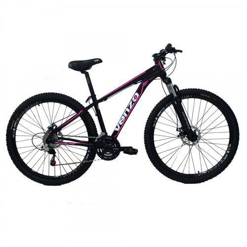 Bicicleta Aro 29er Freio a Disco 24 Velocidades Câmbios Shimano Preto/rosa - Venzo Spark