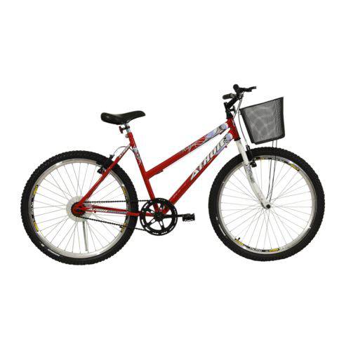 Bicicleta Athor Aro 26 Mtb S/m Model Feminino C/ Cestão - Vermelha